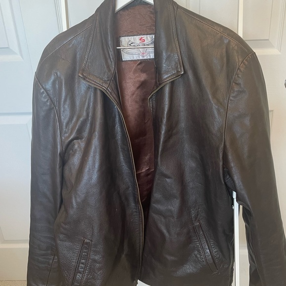 Boxy 90s style Leather Coat - Picture 1 of 6